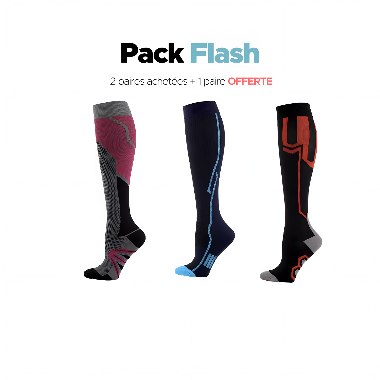 Chaussettes pour hommes 2 paires achetées + 1 paire offerte