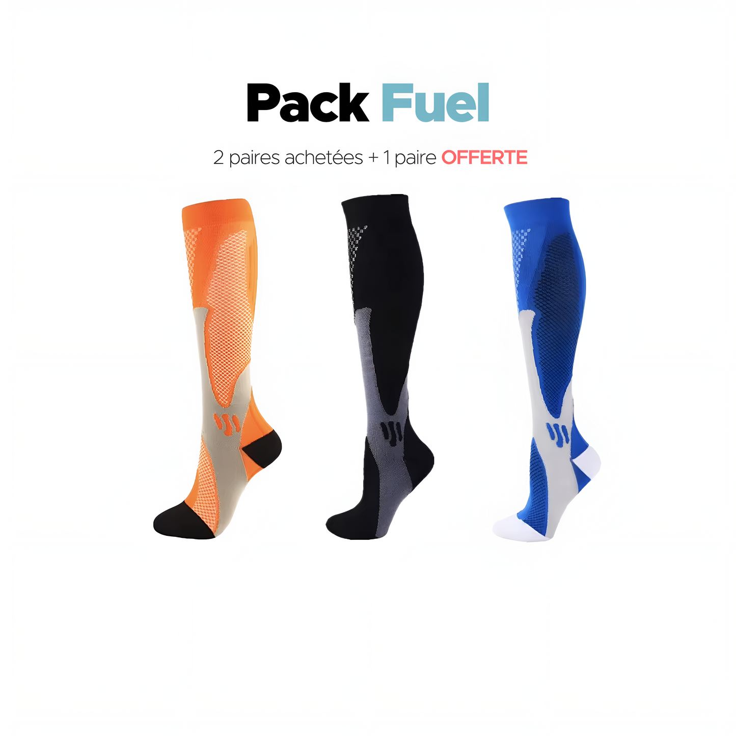Chaussettes pour hommes 2 paires achetées + 1 paire offerte
