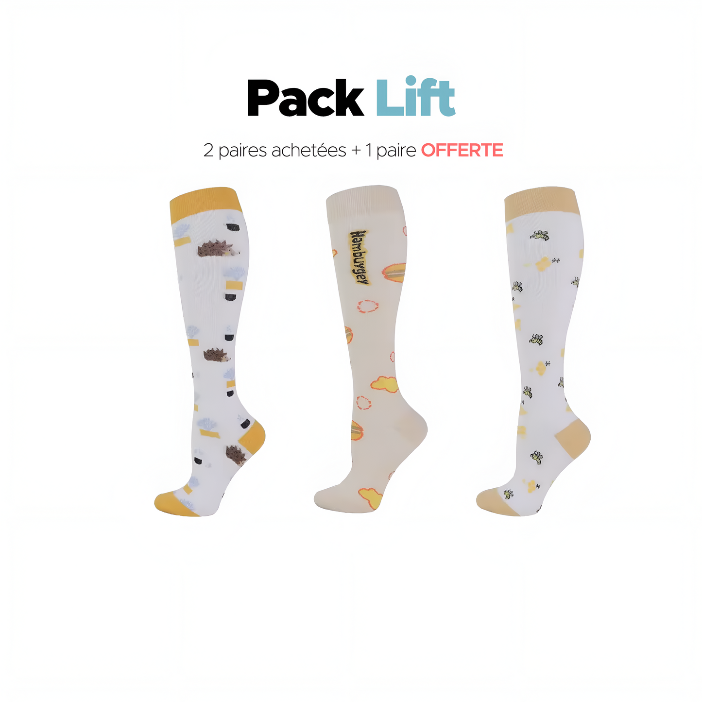 Chaussettes pour femmes 2 paires achetées + 1 paire offerte