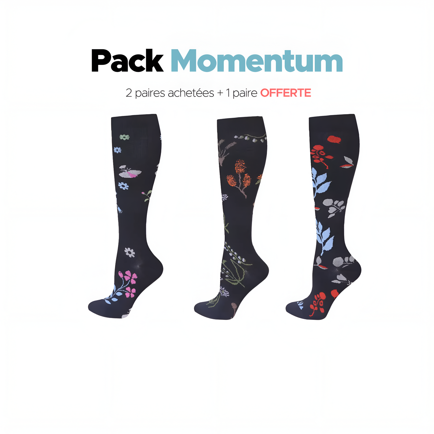 Chaussettes pour femmes 2 paires achetées + 1 paire offerte