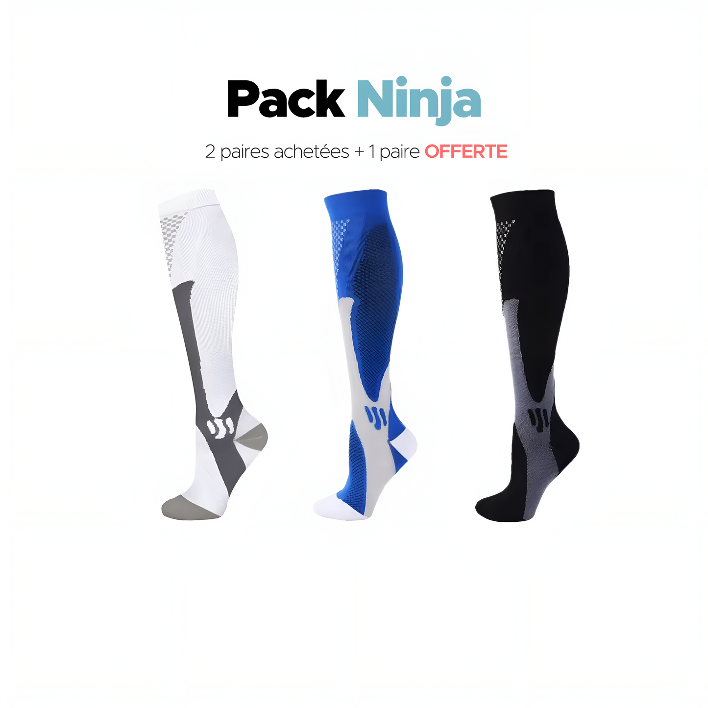 Chaussettes pour hommes 2 paires achetées + 1 paire offerte