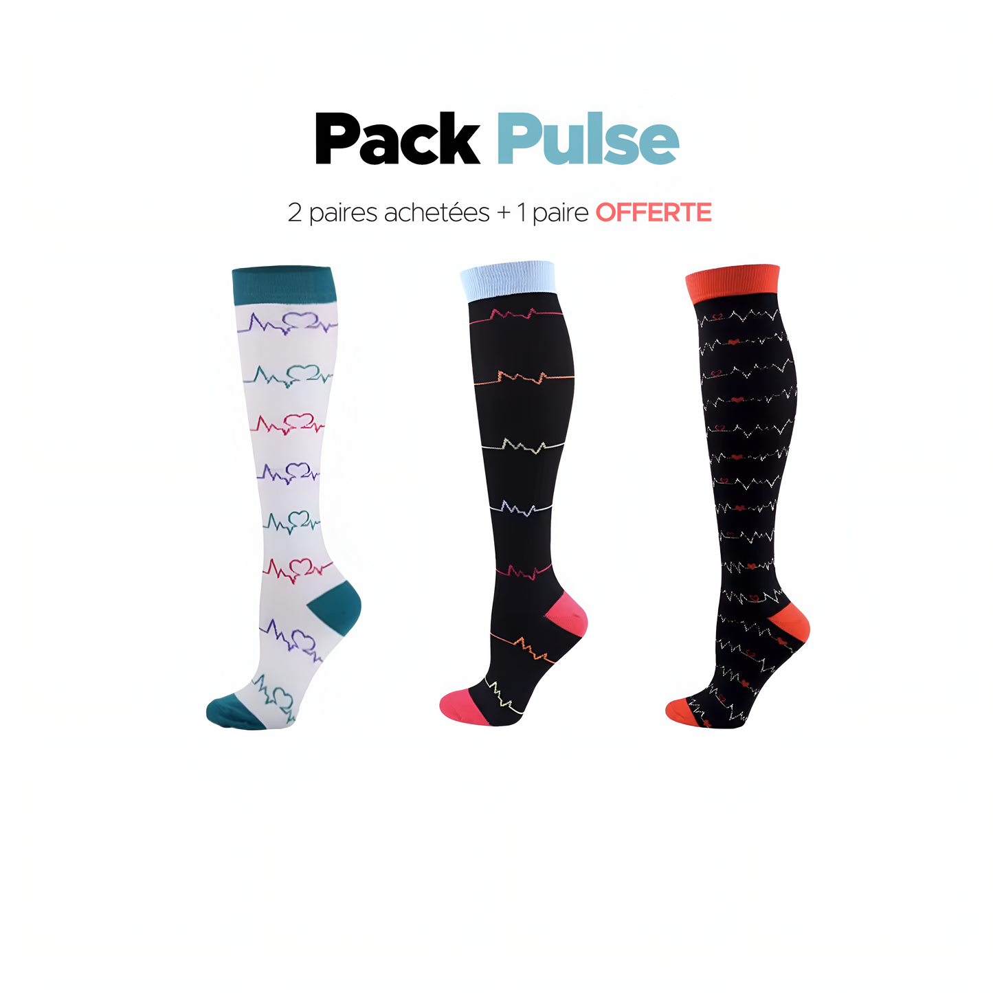 Chaussettes pour femmes 2 paires achetées + 1 paire offerte