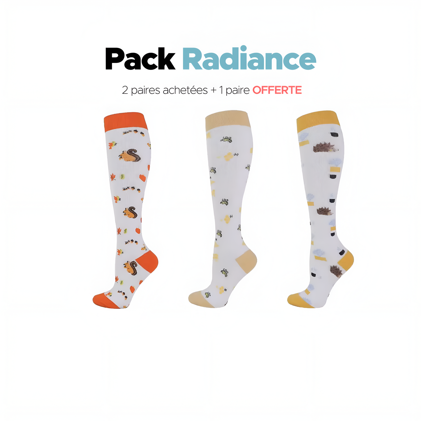 Chaussettes pour femmes 2 paires achetées + 1 paire offerte