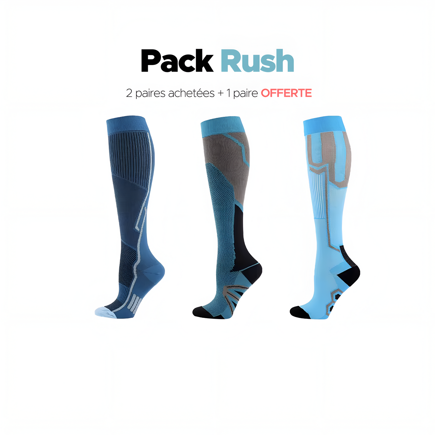 Chaussettes pour hommes 2 paires achetées + 1 paire offerte
