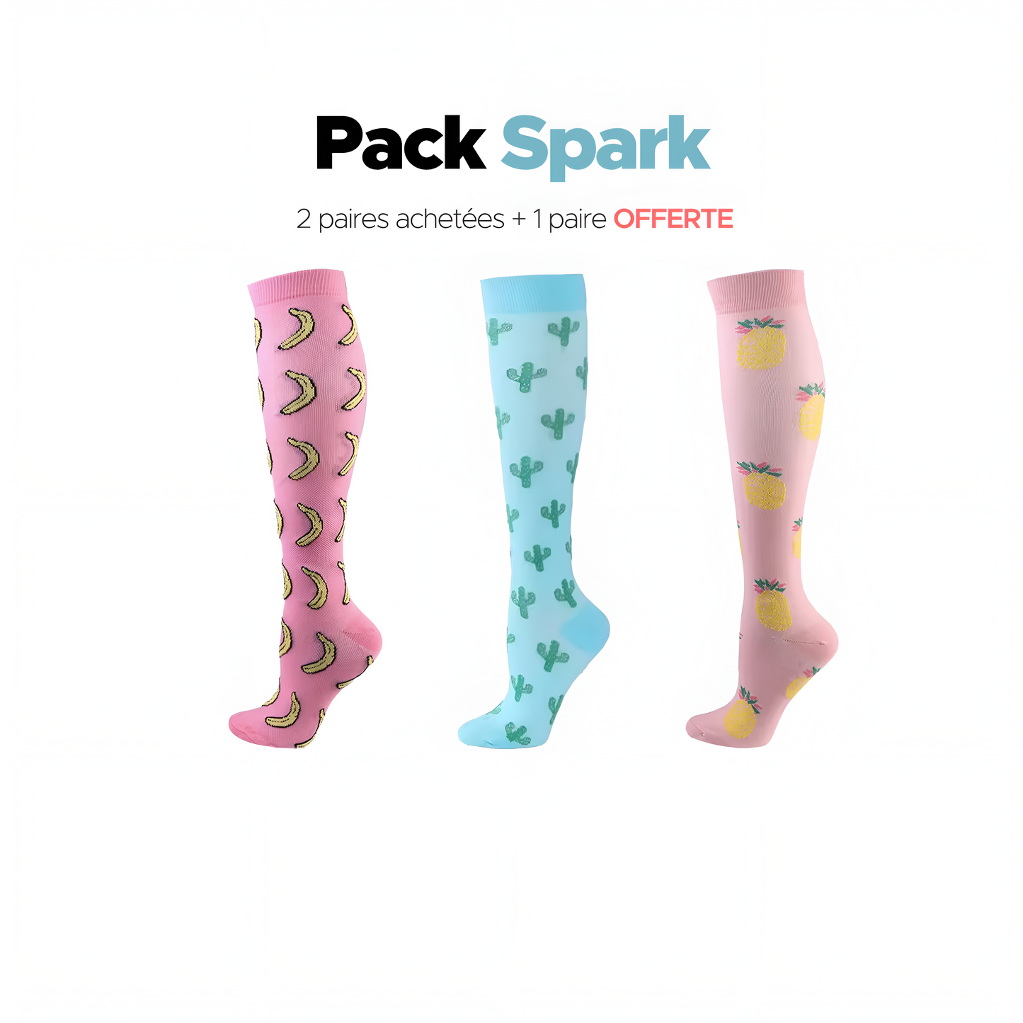 Chaussettes pour femmes 2 paires achetées + 1 paire offerte