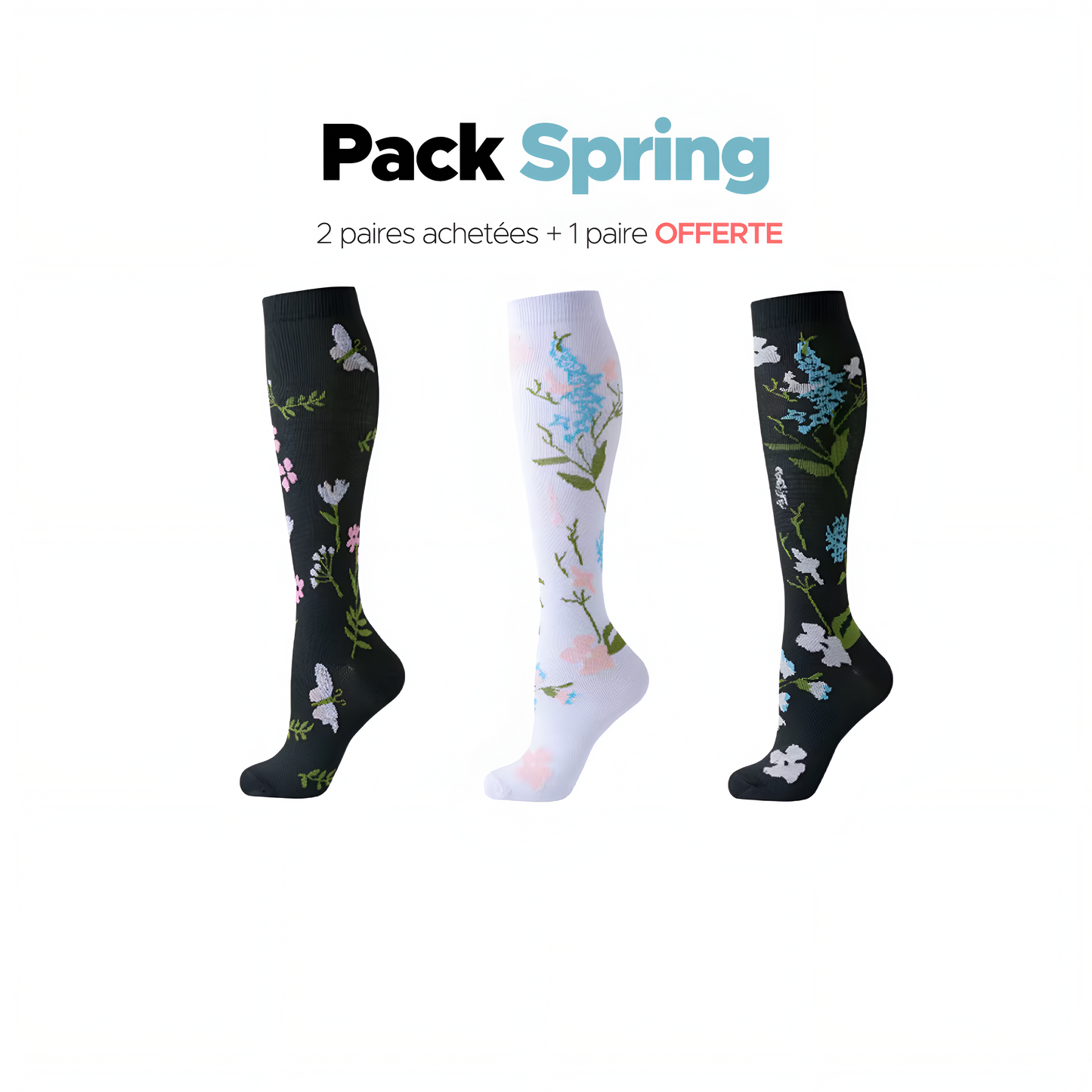 Chaussettes pour femmes 2 paires achetées + 1 paire offerte