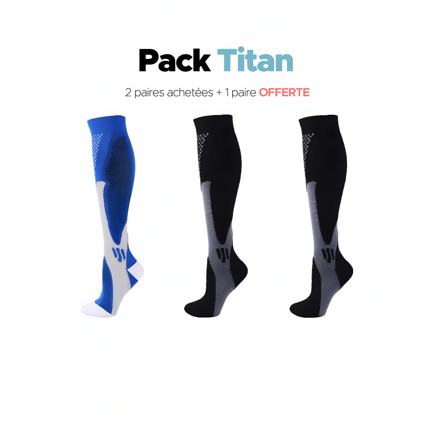 Chaussettes pour hommes 2 paires achetées + 1 paire offerte