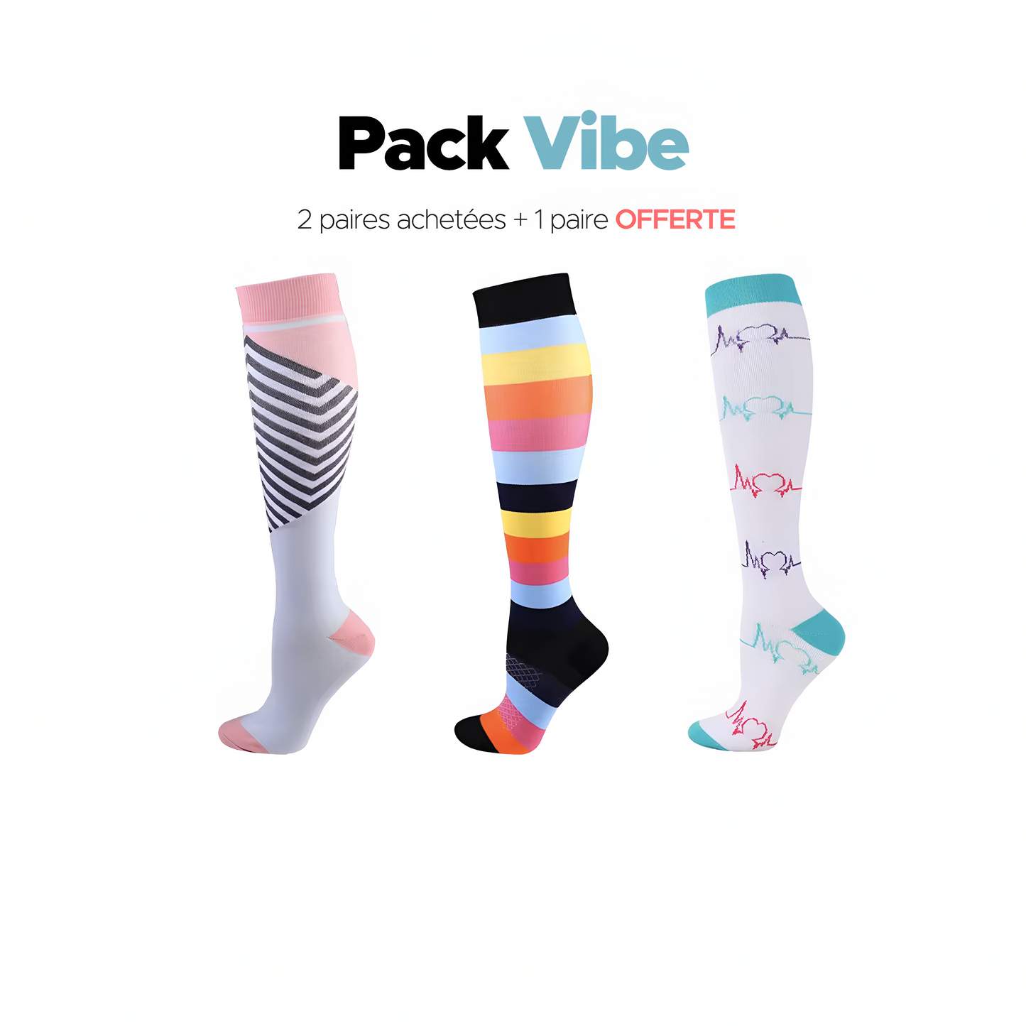 Chaussettes pour femmes 2 paires achetées + 1 paire offerte