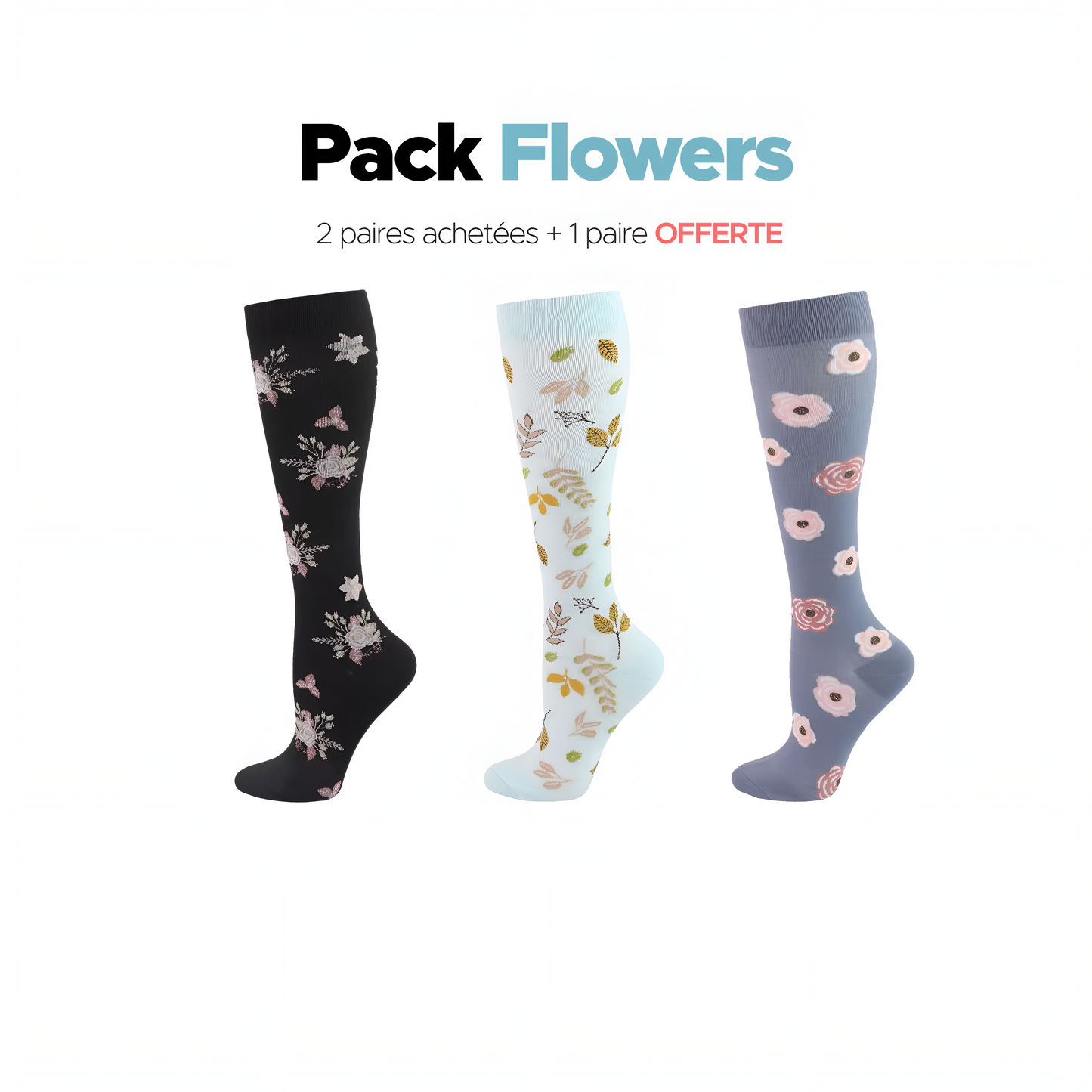 Chaussettes pour femmes 2 paires achetées + 1 paire offerte