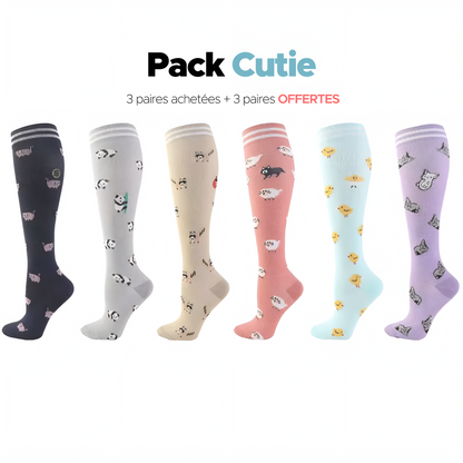 Chaussettes pour femmes 3 paires achetées + 3 paires offertes