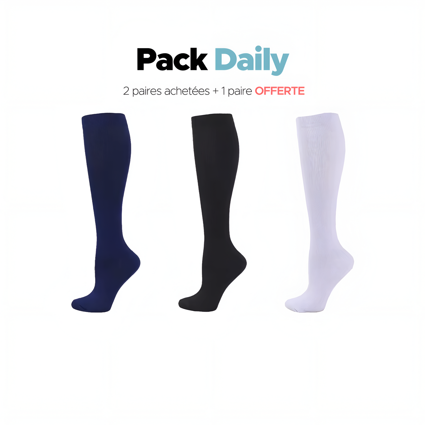 Chaussettes pour hommes 2 paires achetées + 1 paire offerte