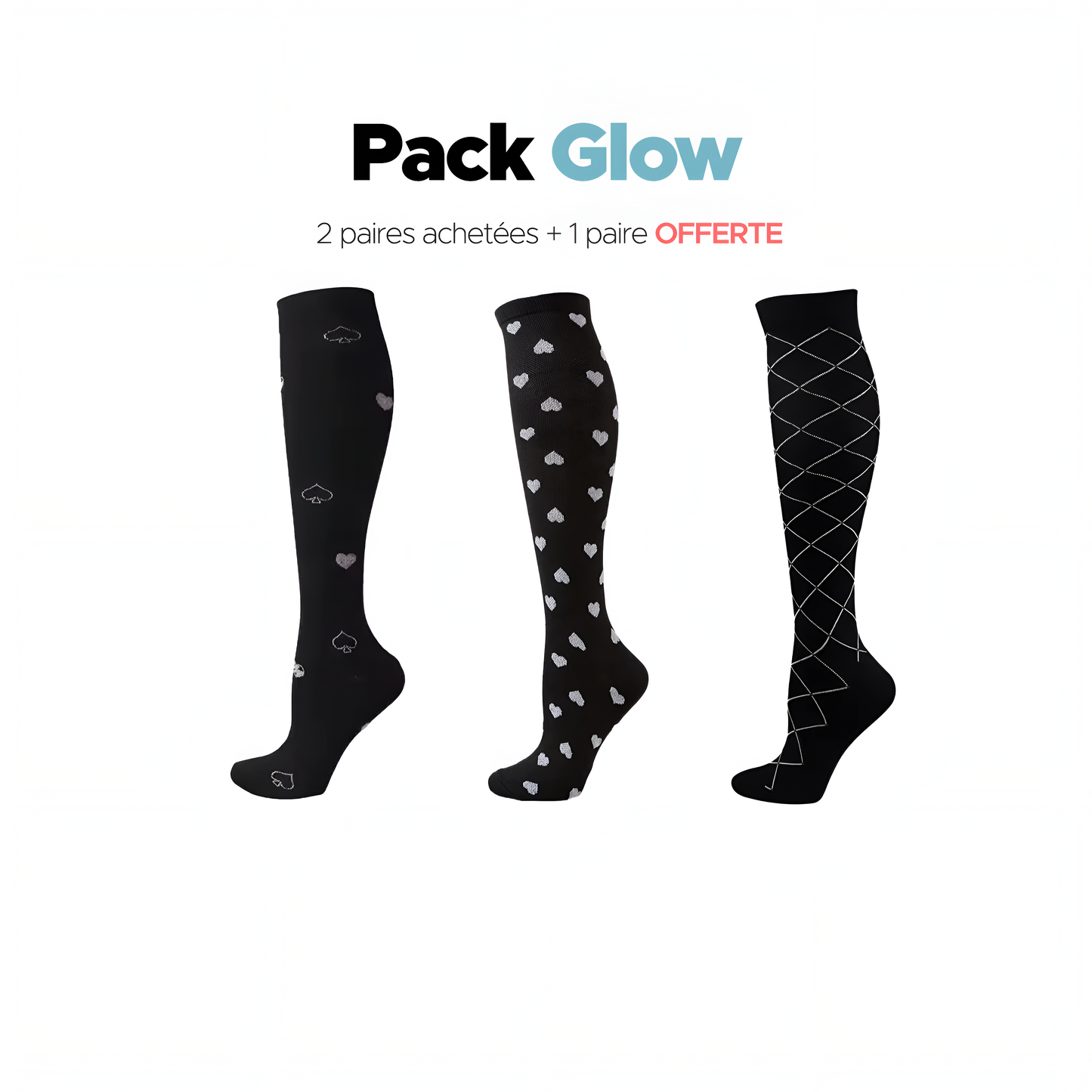Chaussettes pour femmes 2 paires achetées + 1 paire offerte