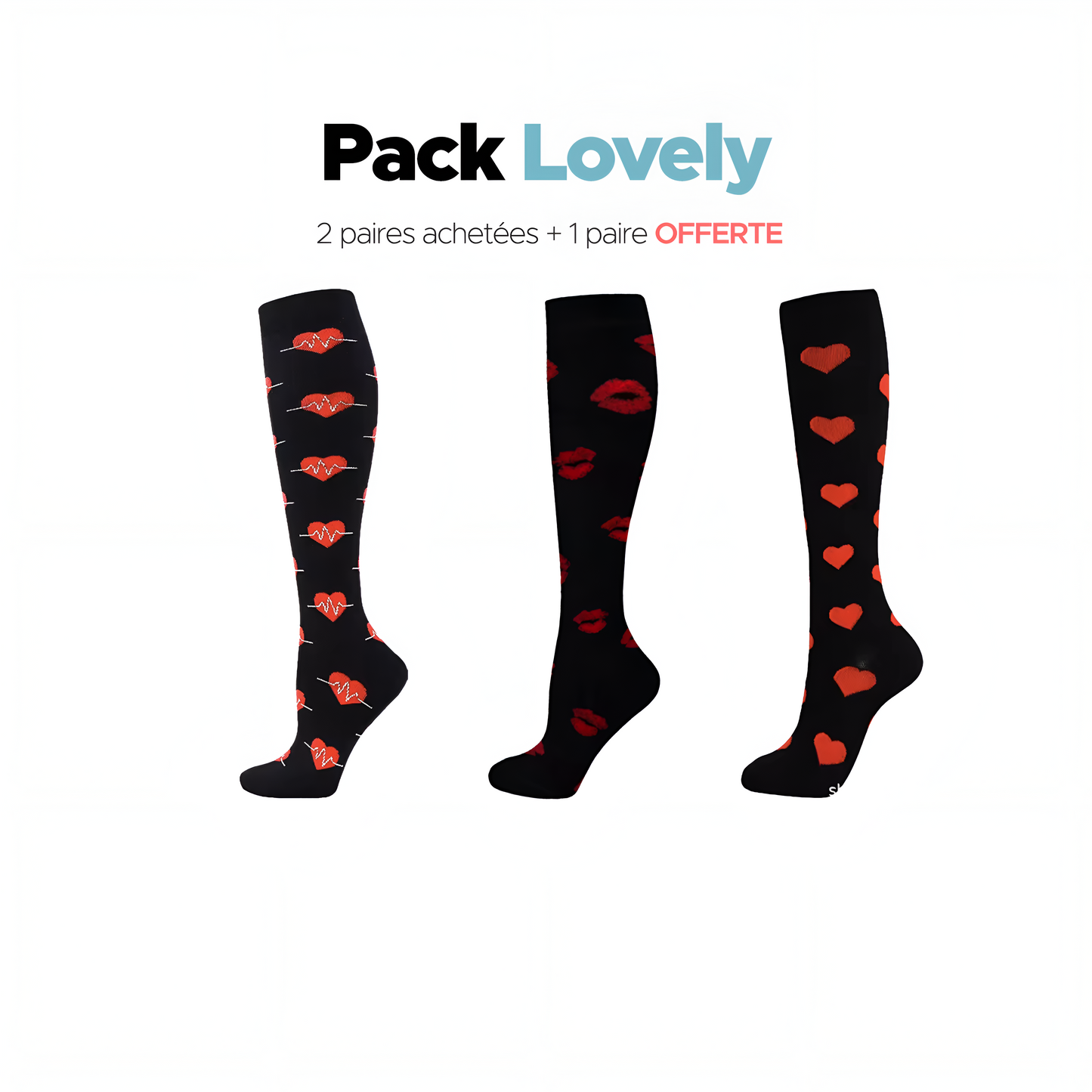 Chaussettes pour femmes 2 paires achetées + 1 paire offerte