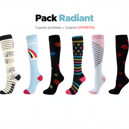 Chaussettes pour femmes 3 paires achetées + 3 paires offertes